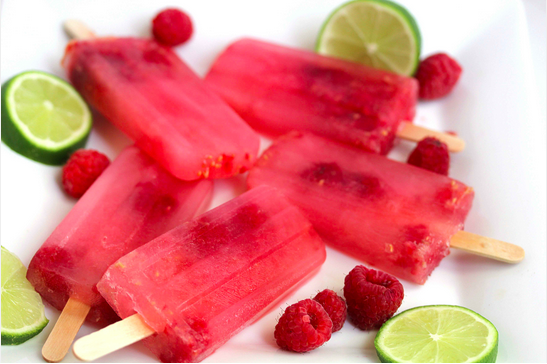 Raspberry Limeade Popsicles