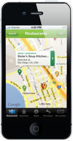 humane eating project app screenshot